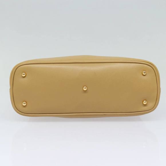 GUCCI Bamboo Hand Bag Leather 2way Beige Gold 000 2058 0290 Auth 86706 - Picture 9 of 16